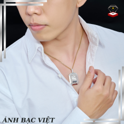 Mặt dây chuyền Nam Kim cương Vàng Trắng 14K MANCODE Thuận Buồm Xuôi Gió