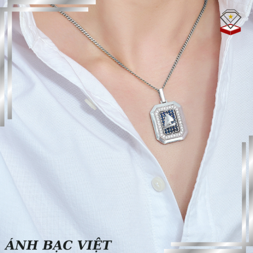 Mặt dây chuyền Nam Kim cương Vàng Trắng 14K MANCODE Thuận Buồm Xuôi Gió