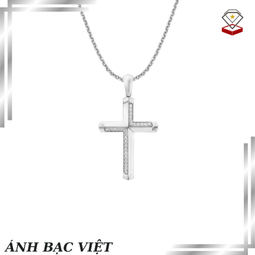 Mặt dây chuyền Kim cương Vàng Trắng 14K